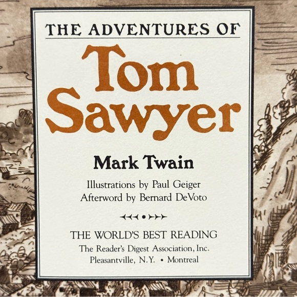 The Adventures of Tom Sawyer Mark Twain 1985 Reader’s Digest Edition Book - Picture 6 of 14